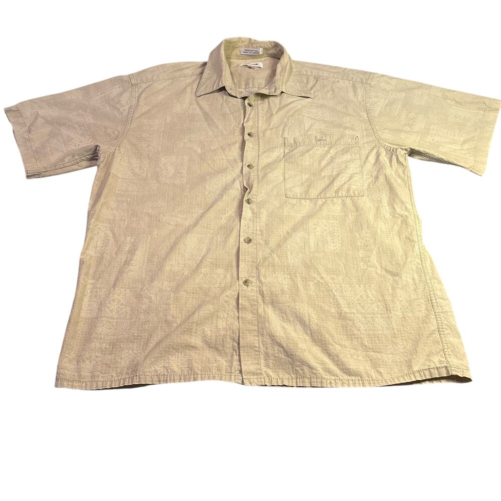 Pierre Cardin 100% Cotton Button Down Short Sleeved Shirt Sz L